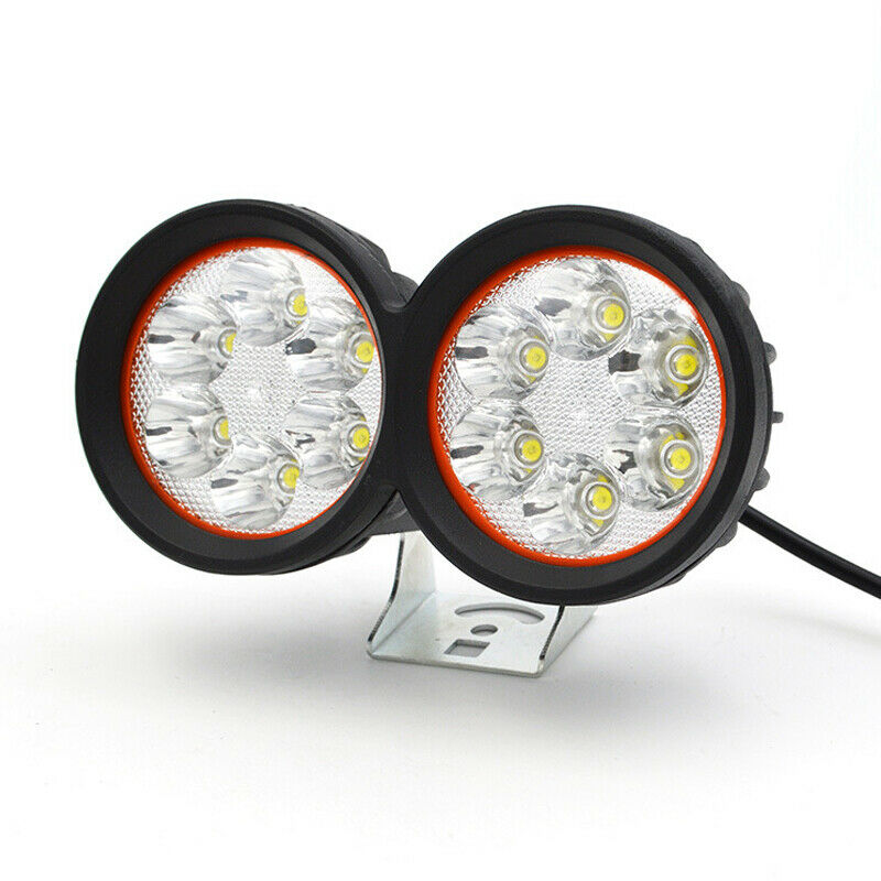 Motorcycle Bike LED Front Dual Spot Light Headlight Driving Waterproof Fog Lamp
