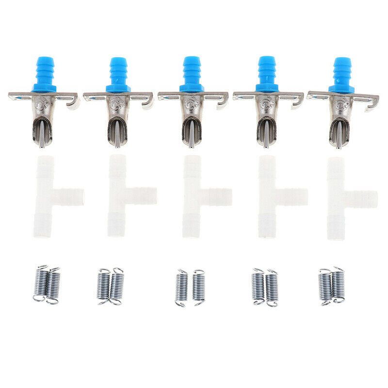 5X Double spring Automatic Nipple Water Feeder Drinker Waterer For Rabbit  c Rf