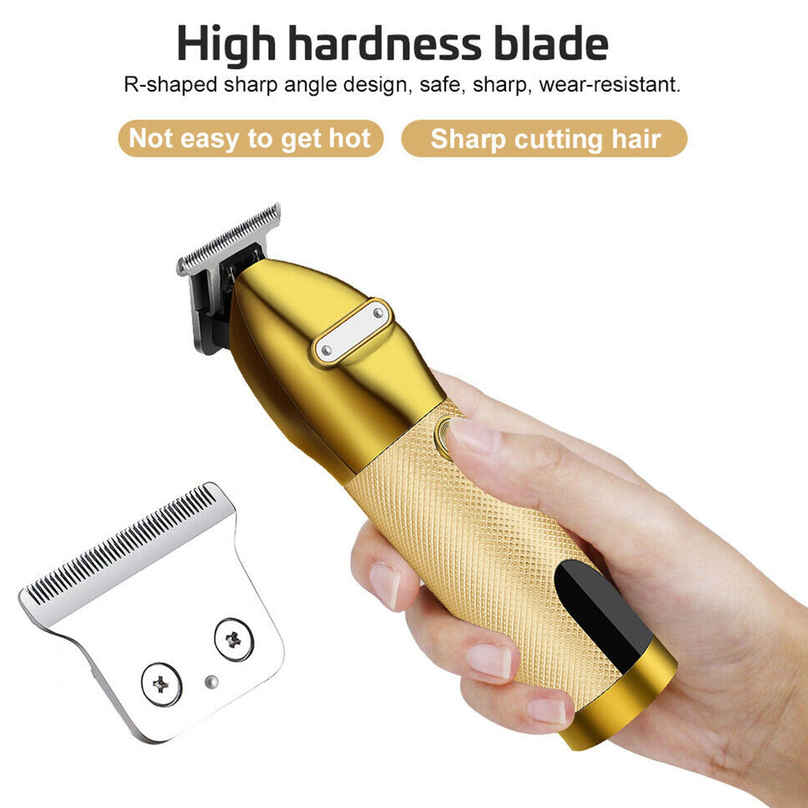 Rechargeable Hair Trimmer Hair Clippers for Men with LED Displayer, Hard Blade