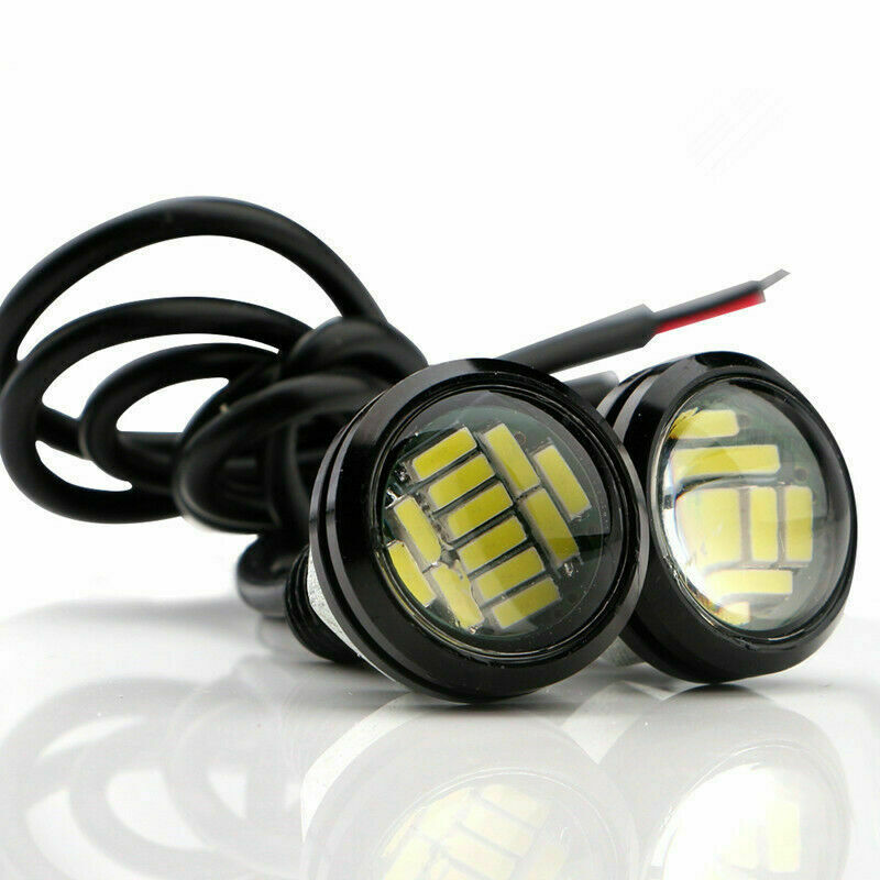 10X Eagle Eye 12 LED Car Daytime Running DRL Backup Reverse Light 23mm 4014 SMD