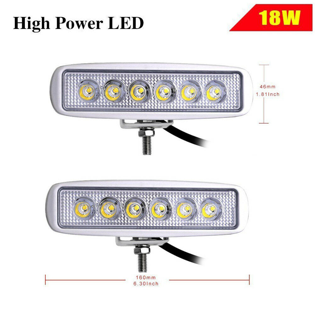 2x White Spreader LED Deck/Marine Lights for Boat Spot Light 12-30V 18W