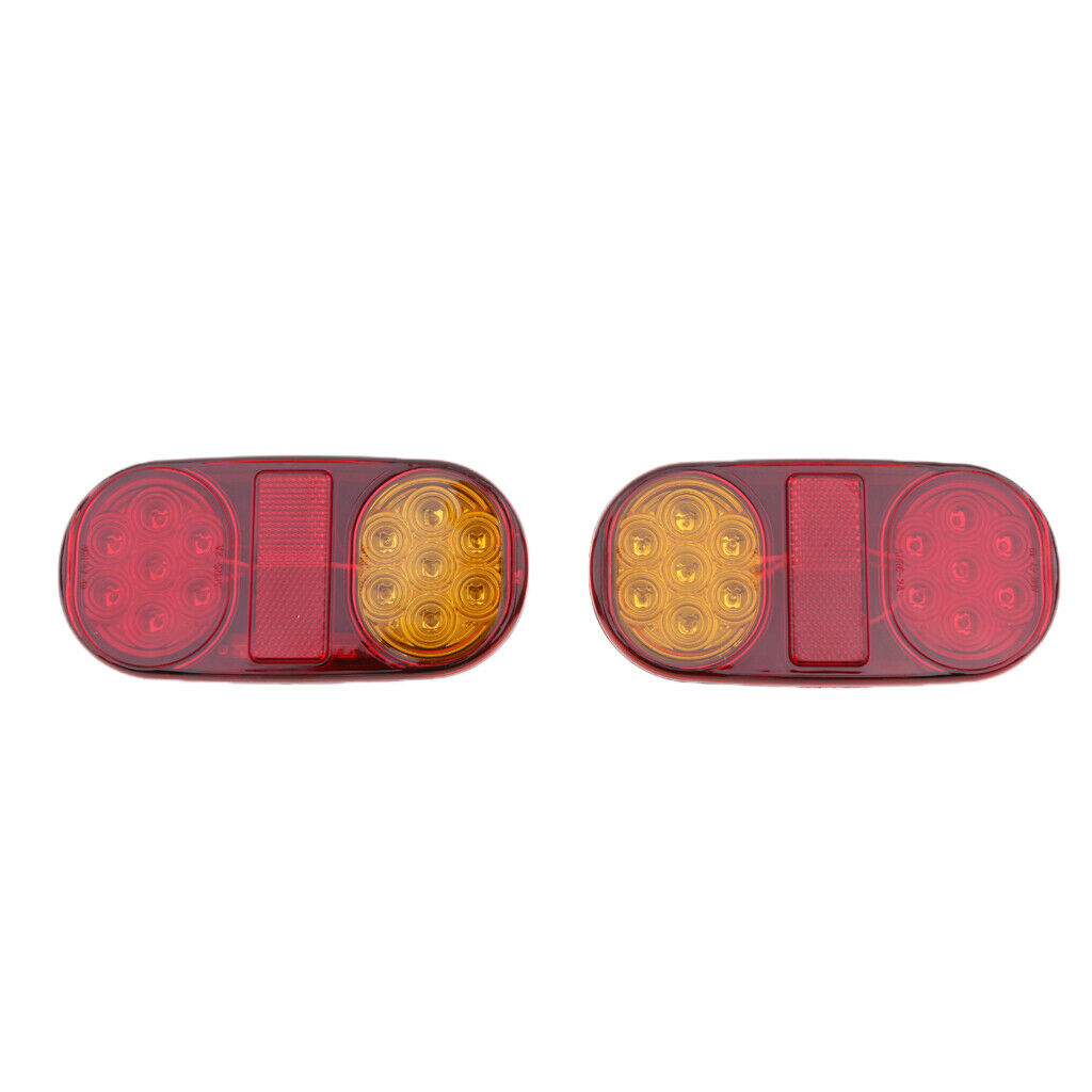 2pcs Truck Trailer Waterproof Tail Light Integrated Lamp Brake/Turn/Stop