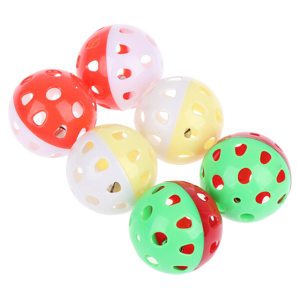 5pcs Toys for Cats Ball with Bell Playing Chew Rattle Plastic Ball Intera.l8
