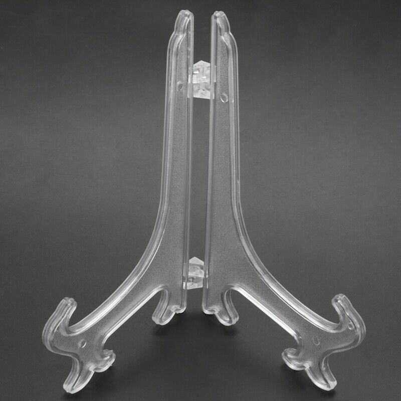 Transparent 7" Display Easel Stand Plate Bowl Picture e Photo Pedestal HolderP1