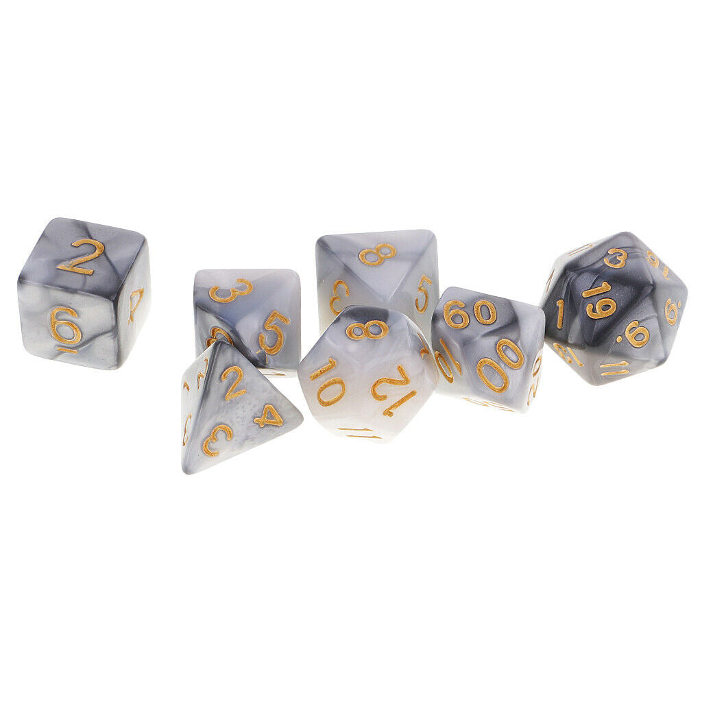 14x Dices Set-D20 D12 D10 D8 D6 D4 for DND Game Tabletop RPG, Dungeons and