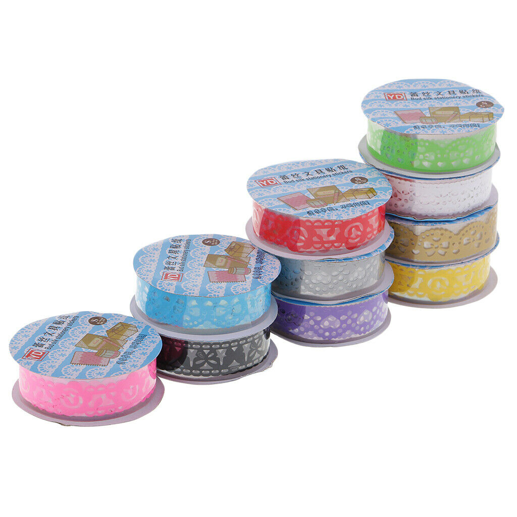 10x LOT Lace Decorative Sticky Masking Tape SELF Adhesive Tape Album DIY