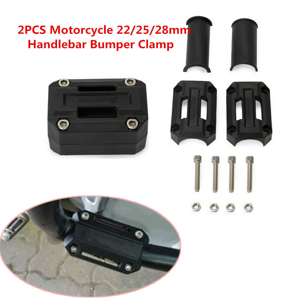 1 Pair Motorcycle 22/25/28mm Handlebar Bumper Clamp Anti-scratch Protector Solid
