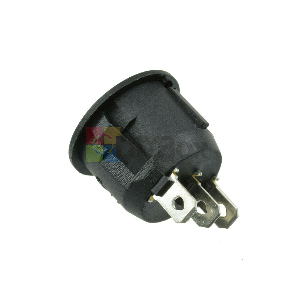 20Pcs Mini Black Round 3-Pin SPDT ON-OFF Rocker Switch Snap-in 6A 250V/10A 125V
