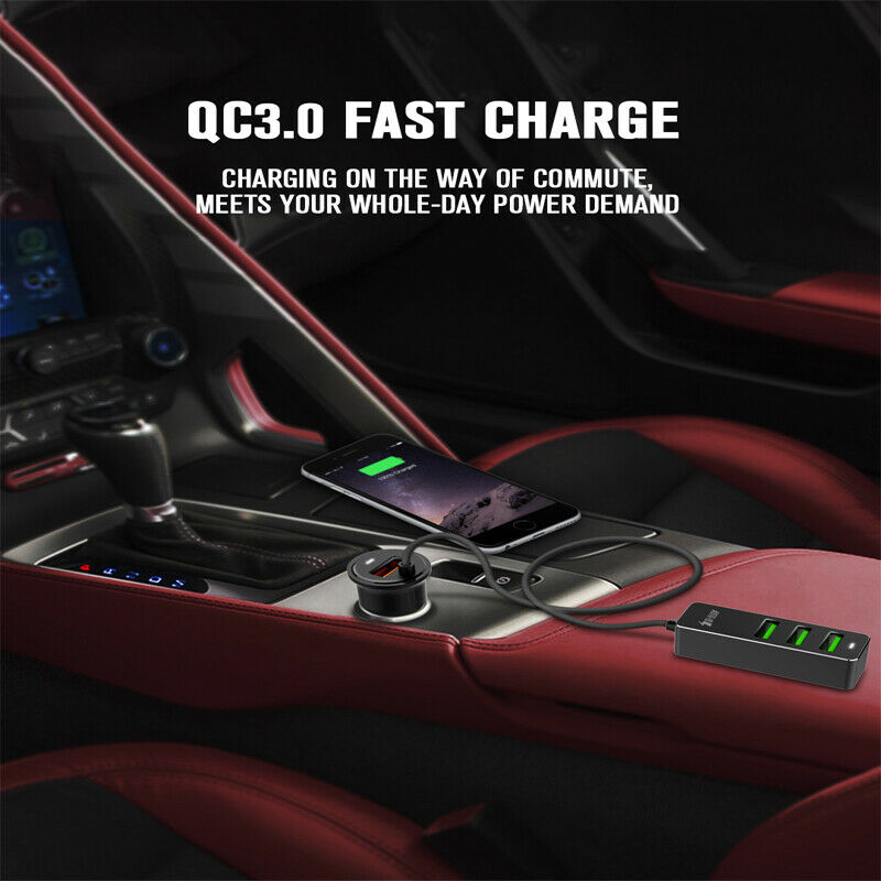 QC3.0 Fast Charge 7A 1 for 4 USB Multifunctional Front/Rear Seat Car Charger Kit