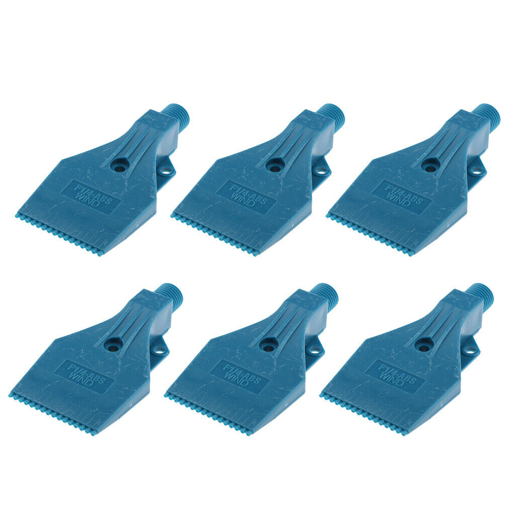 6 Pieces 3 Holes ABS Plastic Blowing Wind Jet Washer Spray Nozzles Blue 46mm