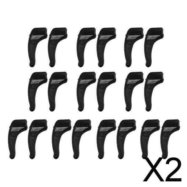 2X 10 Pairs Anti Slip Glasses Ear Hook Tip Spectacles Grip Temple Holder Black