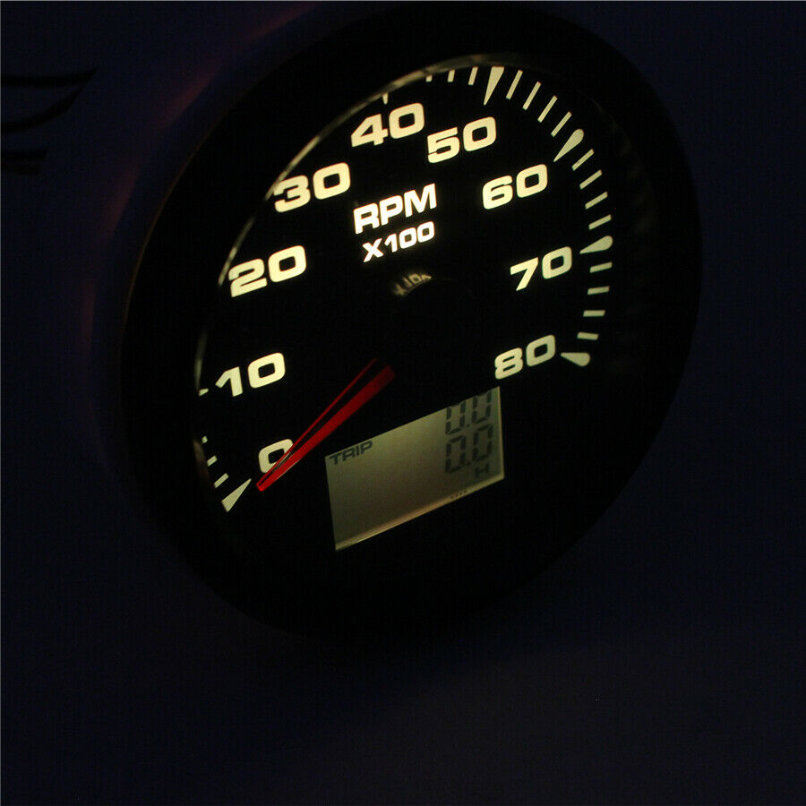 Digital 85mm Tachometer 8K RPM Vessel tacho Gauge +Hourmeter Rev Counter Truck