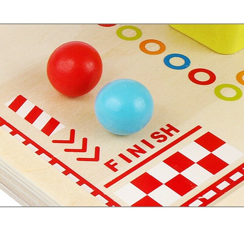 Wooden Railway Gliding Car Ball Maze Toys Educational Preschool Kids ConcentraK3