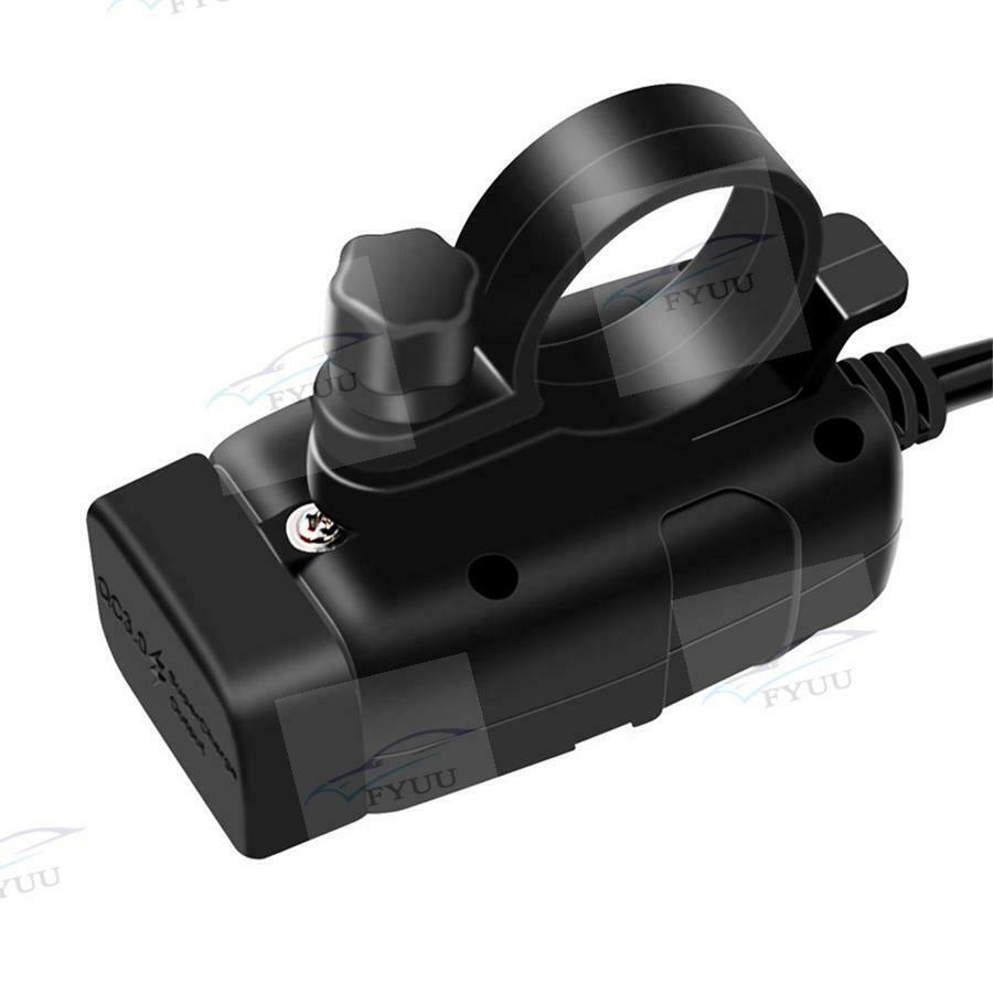 Dual USB Motorcycle QC3.0 Fast Charging 12V Motor Phone Charger w/ Voltmeter