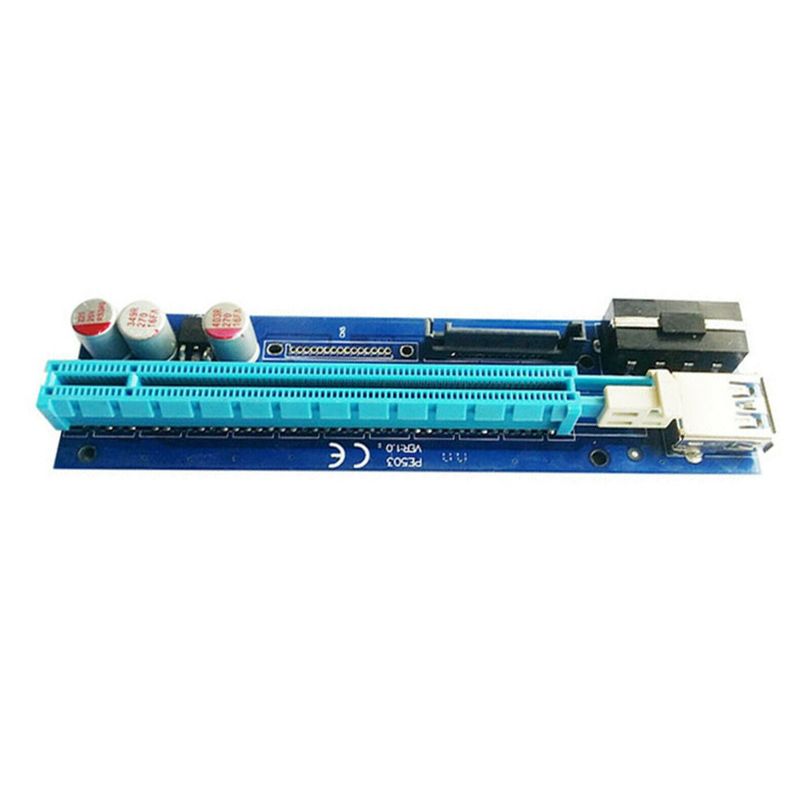 PE503 PCI-E Riser Card 4PIN+SATA 60CM Cable SATA Power for Bitcoin Miner