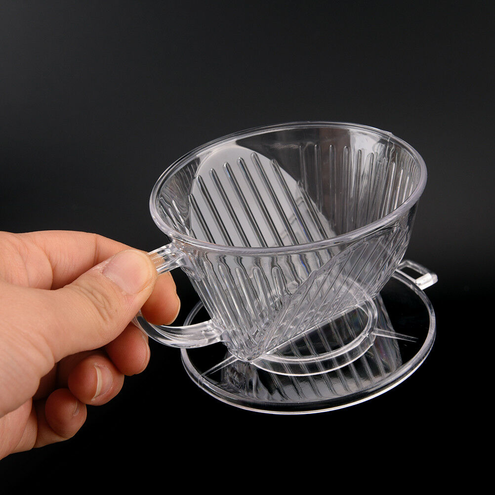 Clear Coffee Filter Cup Cone Drip Dripper Maker Brewer Holder Plastic Reus  Tt