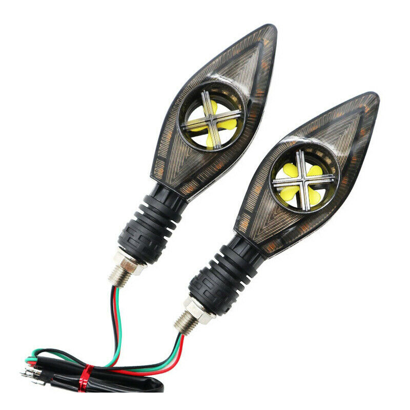 2PCS Motorcycle Scooter Bikes LED Turn Signal Light Indicator DRL Rear Tail Lamp