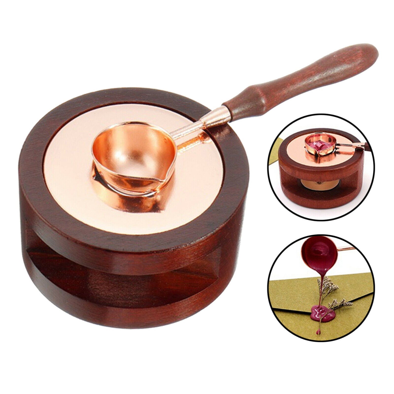 Retro Sealing Stamp Wax Seal Stamp Warmer Stove Melting Spoon Kits Tool