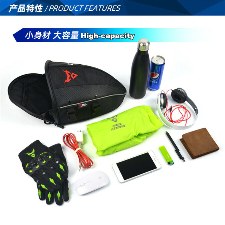 Reflective top case Tail moto bag Motorcycle Sport Back Seat Bag shoulder bag