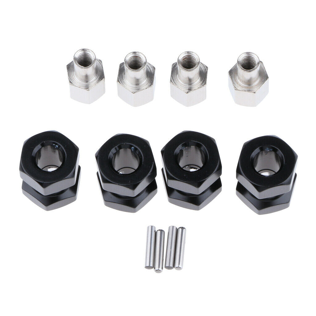 12mm Hex Hub 15-25mm Extension Adapter Combiner for RC Crawler Black