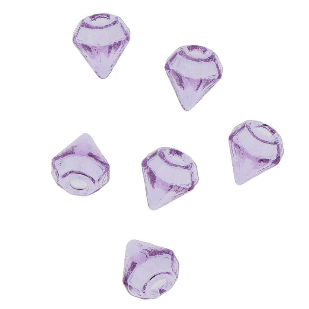 6 Pcs Clear Glass Bottle Charm Pendant DIY Craft Jewelry Making Purple