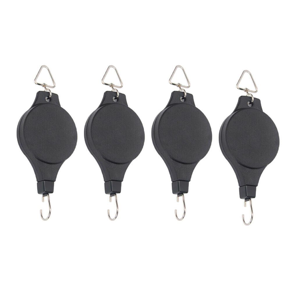 4X RETRACTABLE PLANT PULLEY HANGING BASKET PULL DOWN HANGER BASKETS POTS HOLDERS