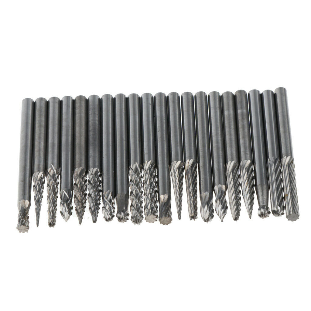 20 Pieces Tungsten Carbide Cutter Rotary Burr Set CNC Engraving Bit Set