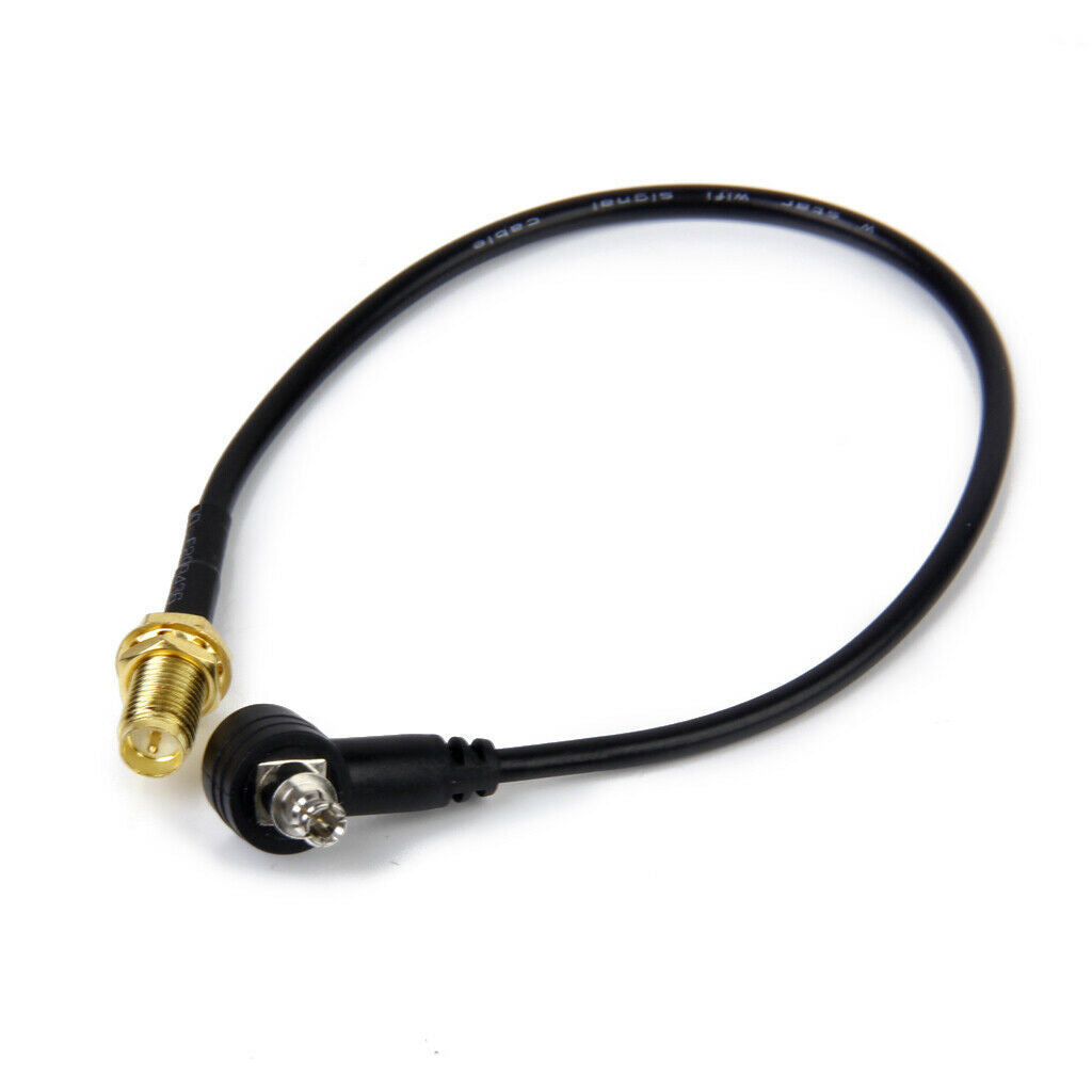 1pc Black Ts9 Male to RP-SMA Female Pigtail Adapter Cable Angle Male