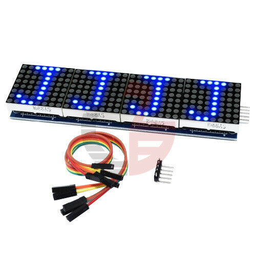 5V MAX7219 Blue LED 4 in 1 Display Dot led Matrix MCU Control Module Fit Arduino