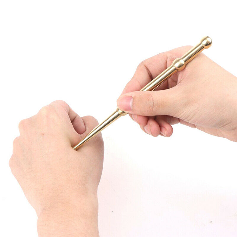 1X Brass Face Eye Point Ear Reflexology Massage Pen Guasha Acupoint Detect SFCA
