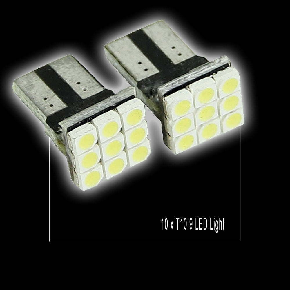10pcs T10 2835 9SMD LED Car License Plate Light Tail Bulb 192 194 168 W5W White