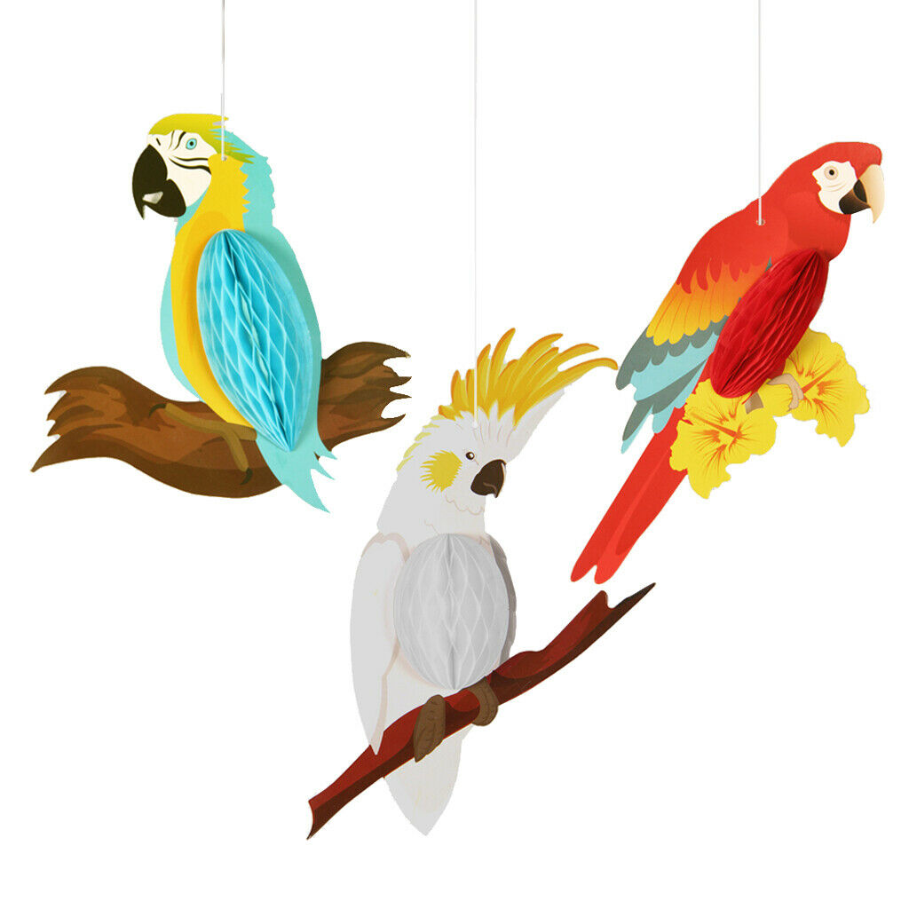6 Count Lovely Rainbow Hanging Animal Parrot on Swing Kids Room Home Decor