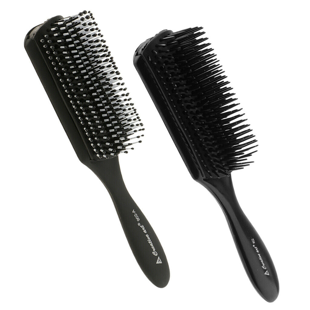 Black Salon Adjustable Anti-Static Hairdressing Hair Styling Comb Brush Tool -
