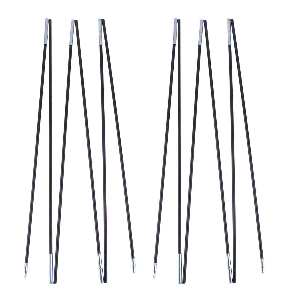 2X 2Pcs Portable Lightweight Replacement Fiberglass Tent Poles With Carrying Bag