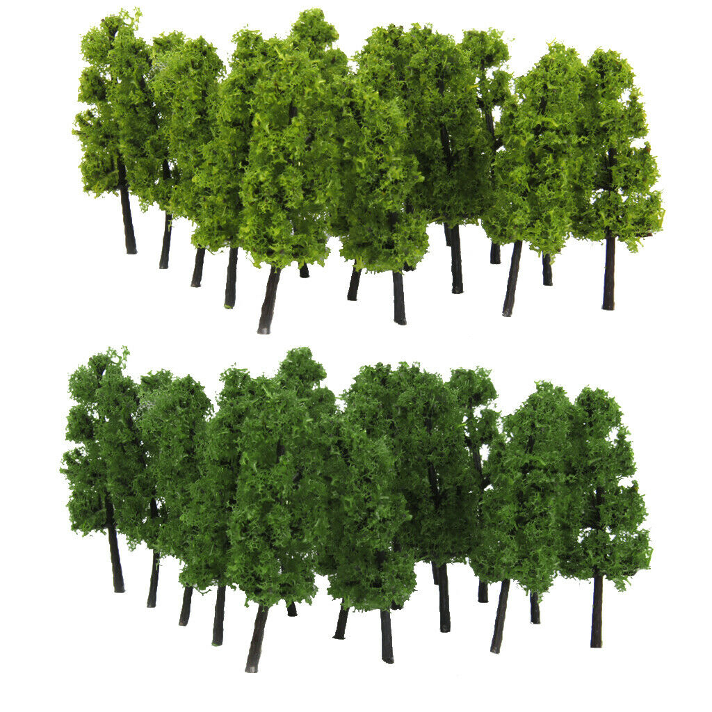 80x Plastic Mini Trees for Train Park Architecture Landscape 1:150 1:200