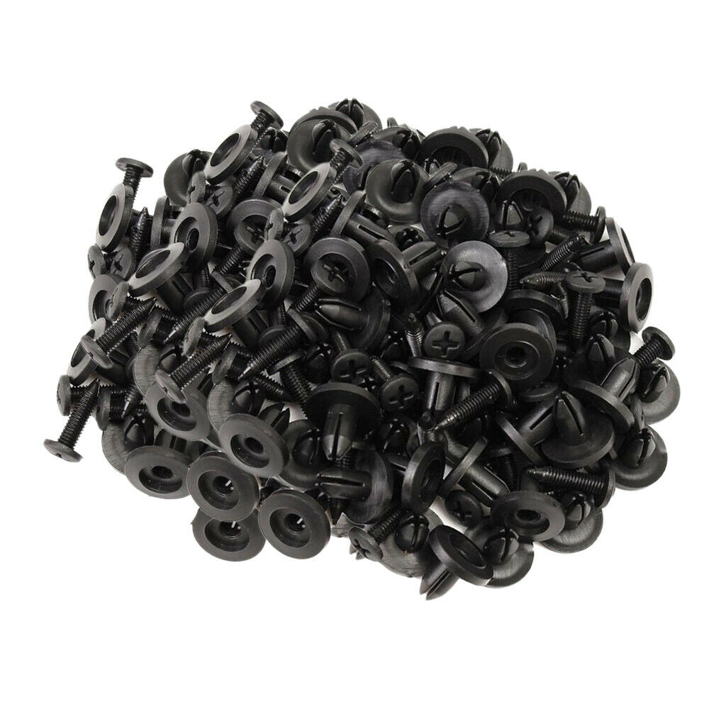 100x Car Auto Bumper Clips Trim 6mm Push Fastener Rivets Clips Set Assembly