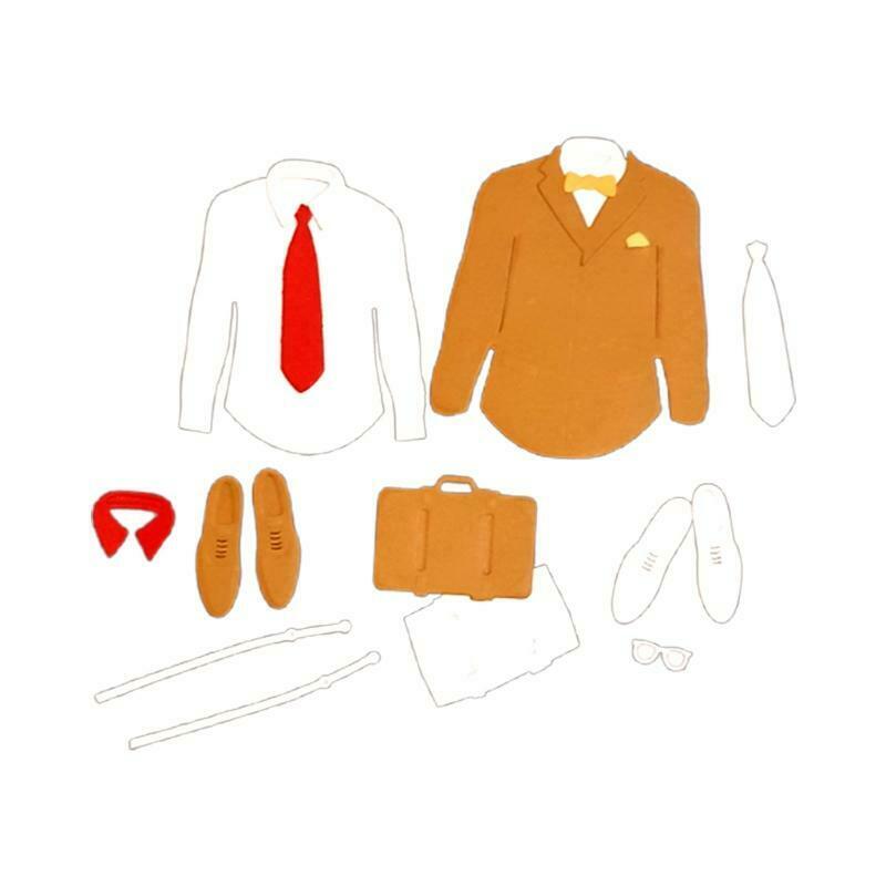 Men's Wear Metal Cutting Dies Stencil DIY Scrapbooking Album Paper Card Template