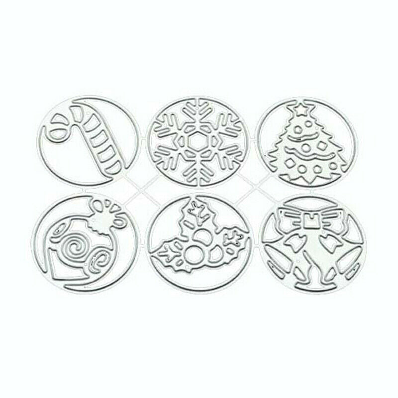 Cut Die 6Pcs Christmas Circle Scrapbook Paper Craft Blade Punch Stencils .l8