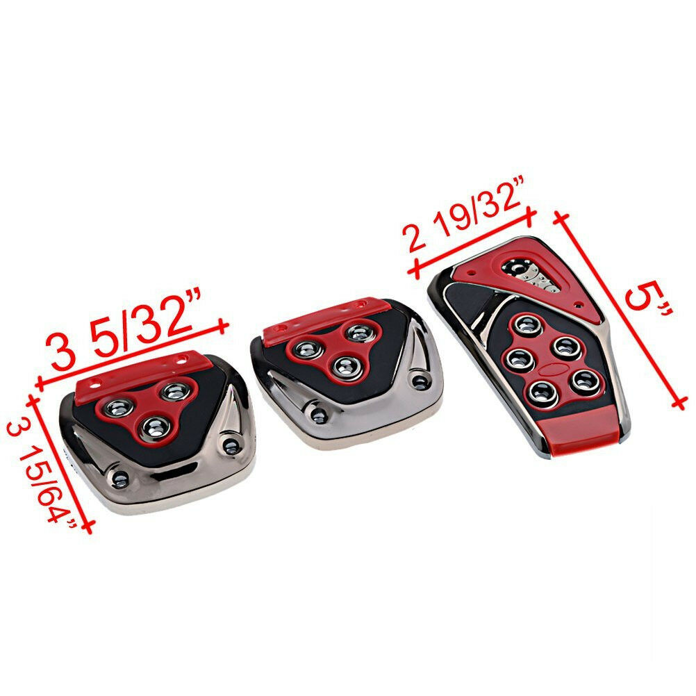 3Pcs Non-Slip Manual Car SUV Gas Clutch Brake Accelerator Foot Pedal Treadle Pad