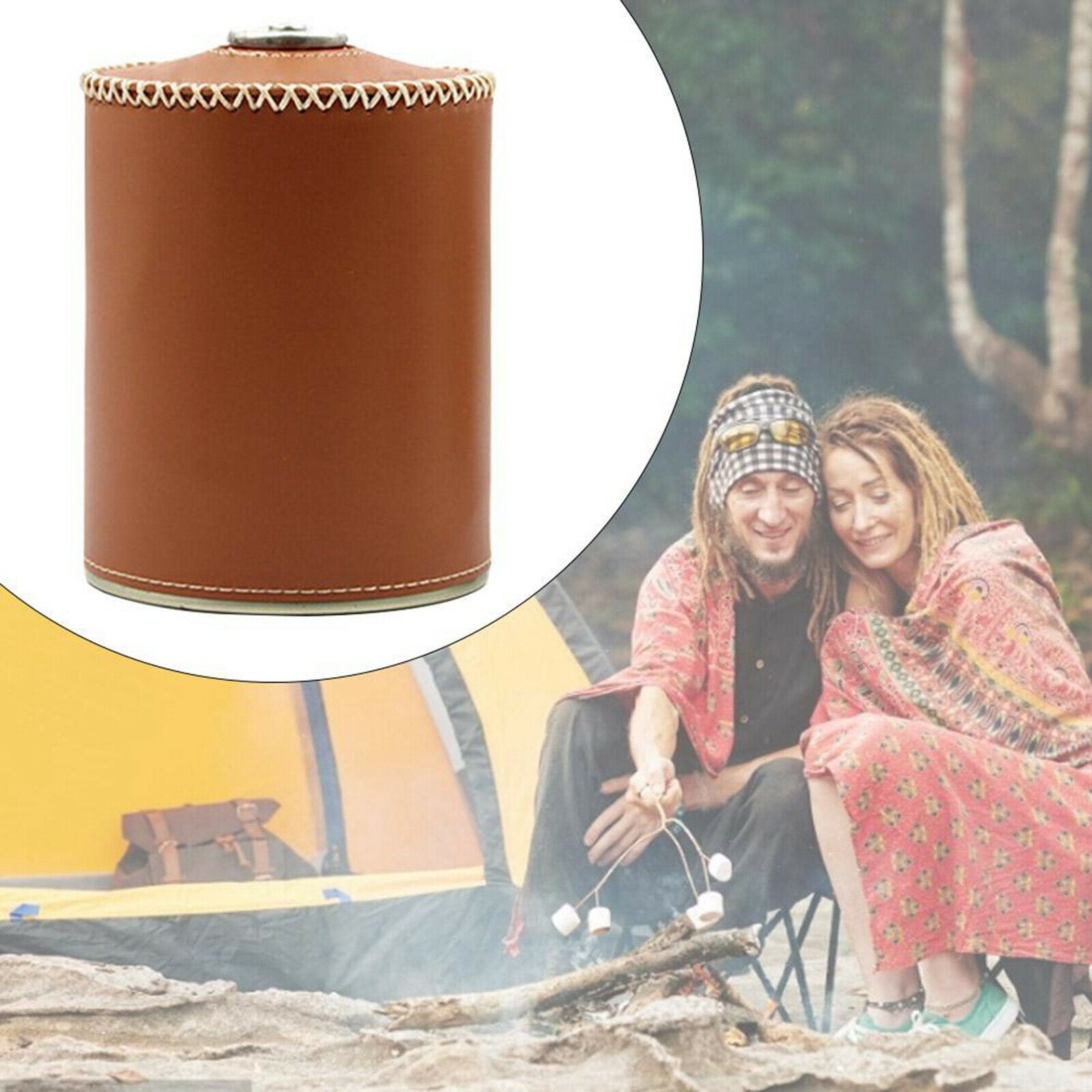 Gas Tank Protective Case Fuel Cylinder Storage Bag Cover Brown 10.4x12.3cm