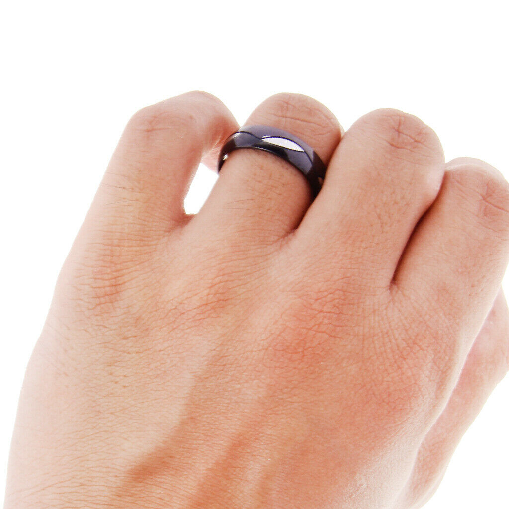 Stainless Steel Couple Lovers Pinky Ring Band Gift Men Women Black US Size13