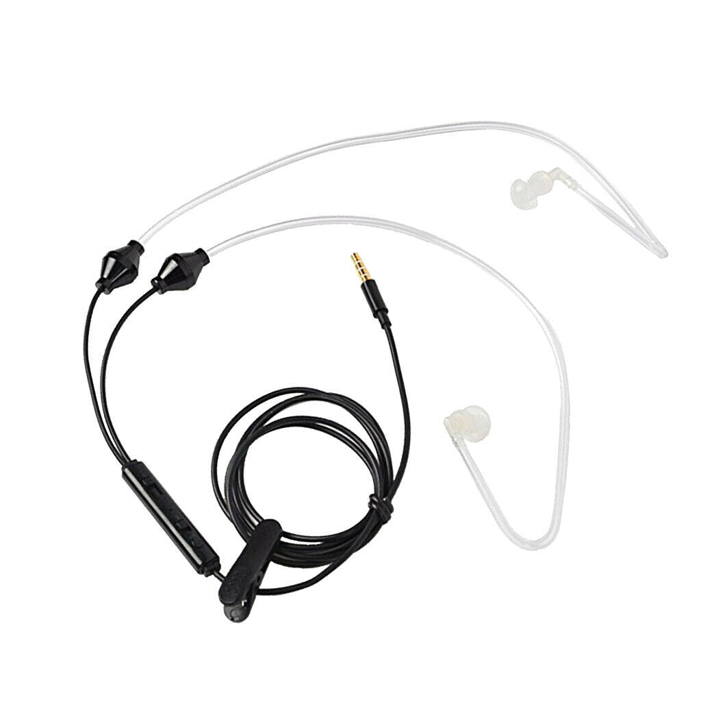 3.5mm Stereo Air Tube Wired Headphone Anti Radiation Headset for