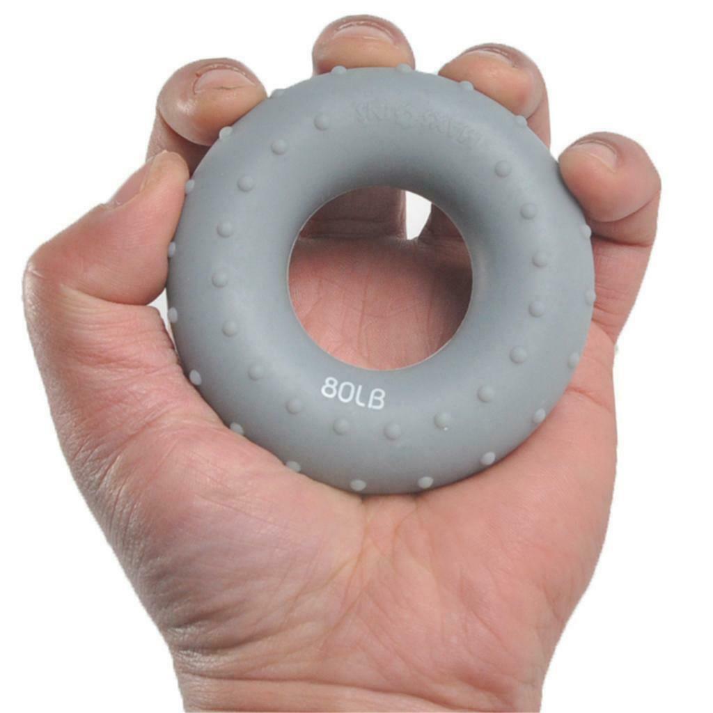 Forearm Wrist Finger Exerciser Hand Grip Silicone Ring Gripper 100LB & 80LBS