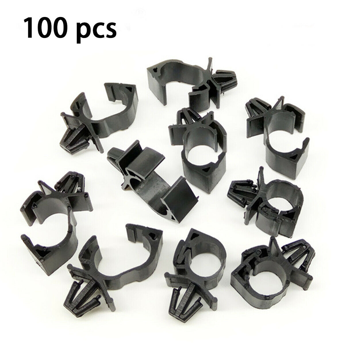 100pc Car Plastic Wiring Harness Fastener Route Fixed Clips Tie Wrap Cable Clamp