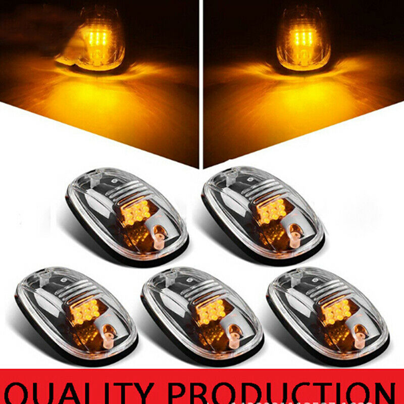 5x 12LED Smoked Cab Roof Top Marker Running Clearance Warm Light For Dodge  _DD