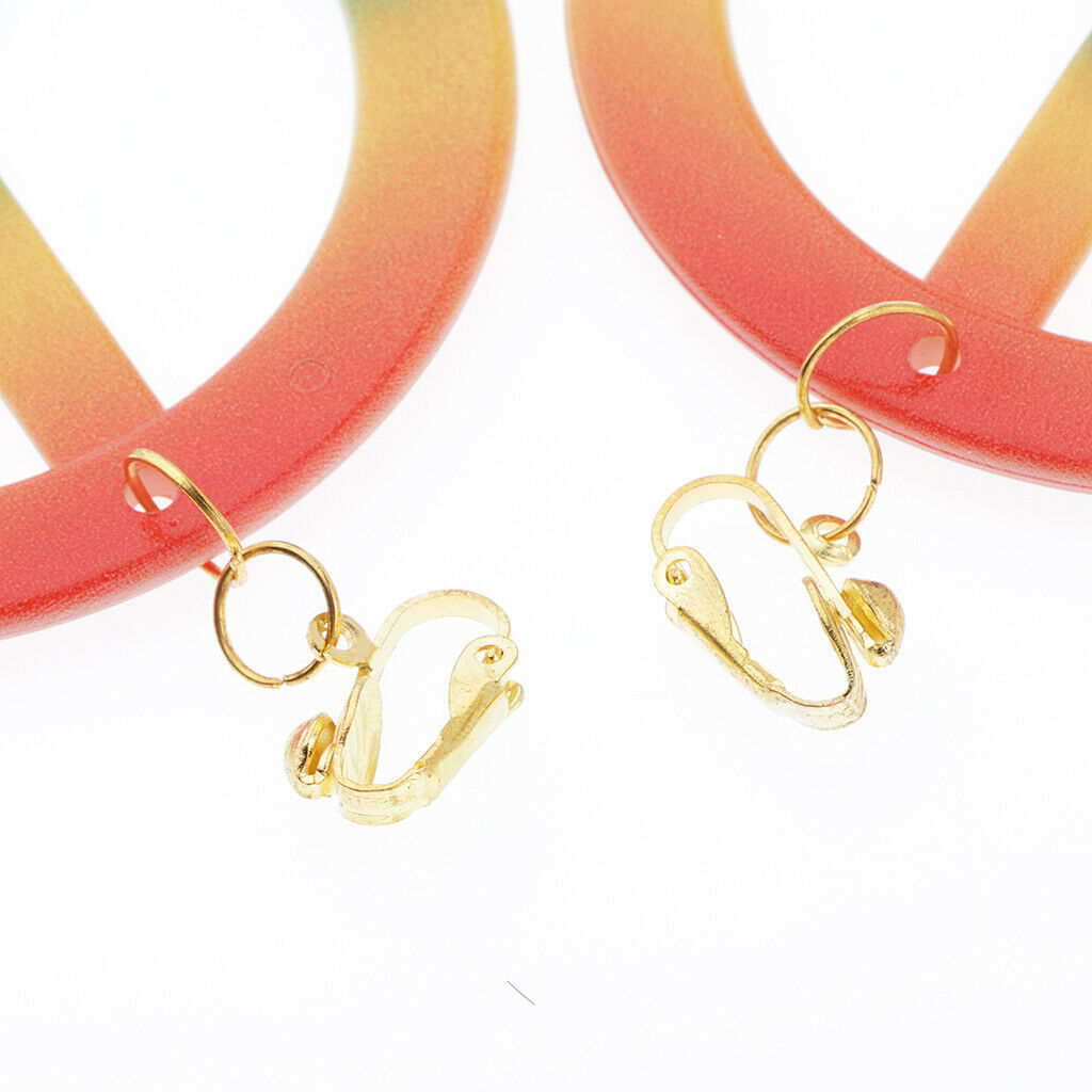 Rainbow Peace Sign Earrings Fashion Large Ear Rings 60s 70s Fancy Dress
