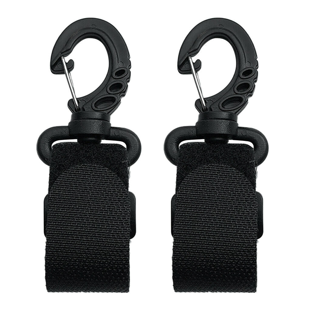 2pcs Dinghy Boat Canoe Kayak Nylon Paddle Clips Fishing Rod Holder Keeper Black