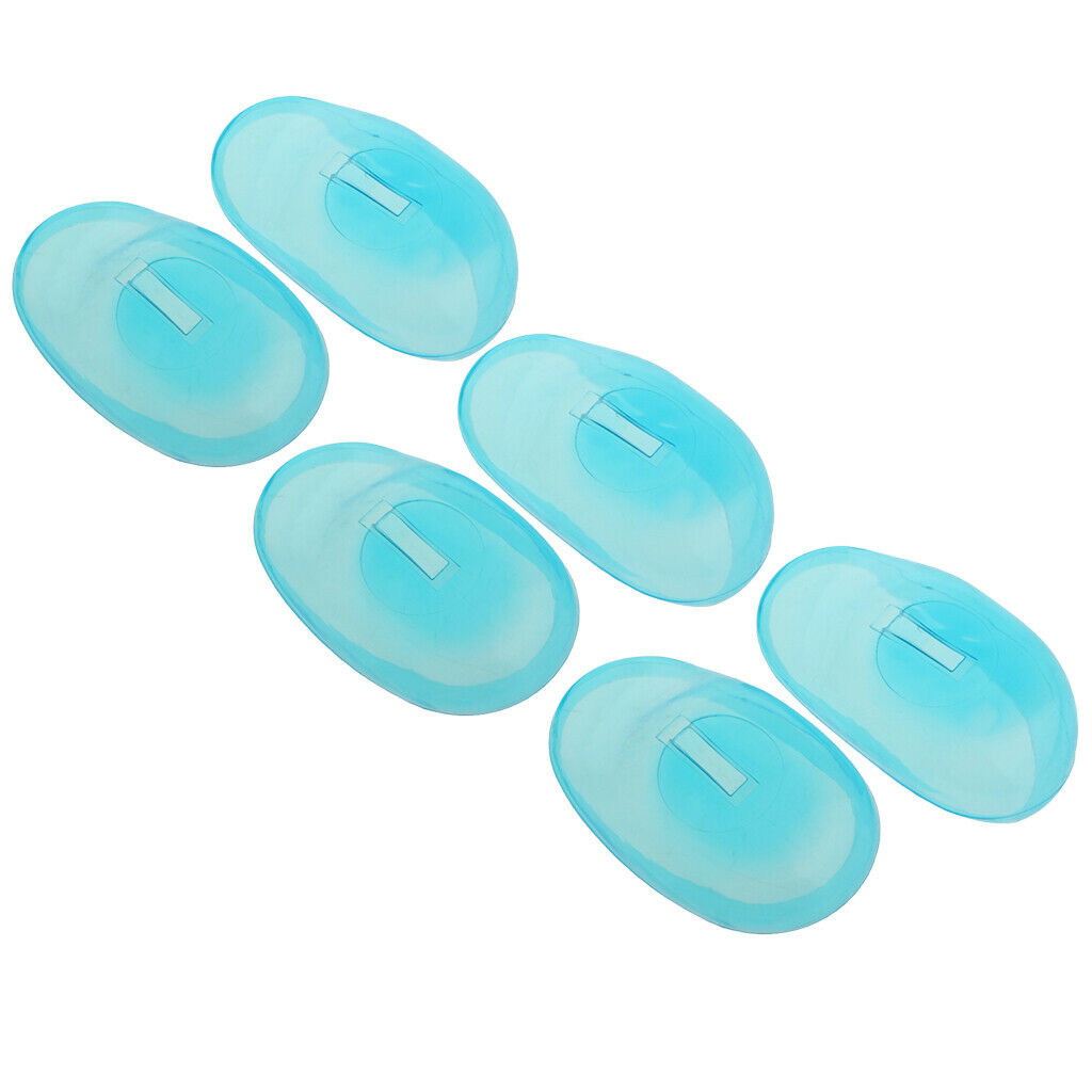 3 Pair Hair Dye Tint Perm Ear Cover Protector Bathing Shower Ear Shield Blue