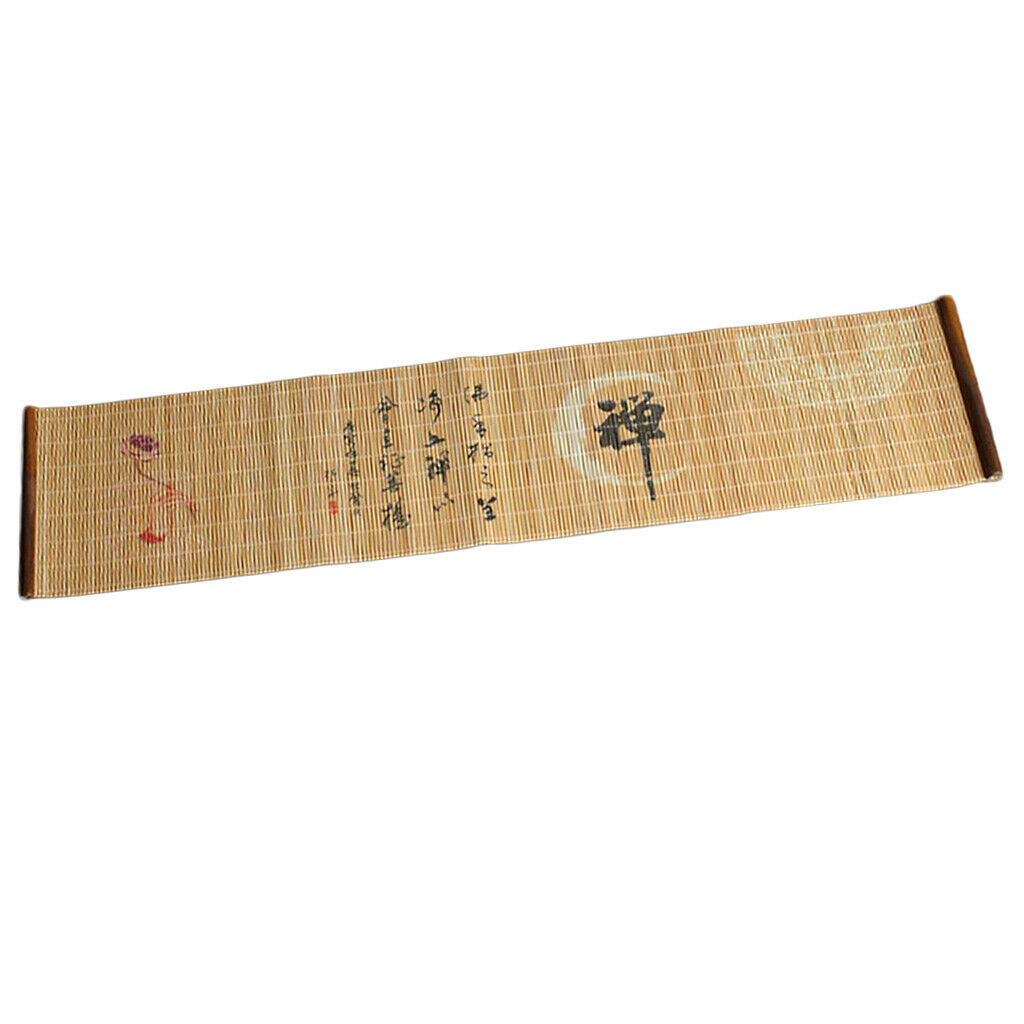 Printing Zen Bamboo Tea Mat Table Cup Mat Coaster Tea Ceremony Accs Table Decor