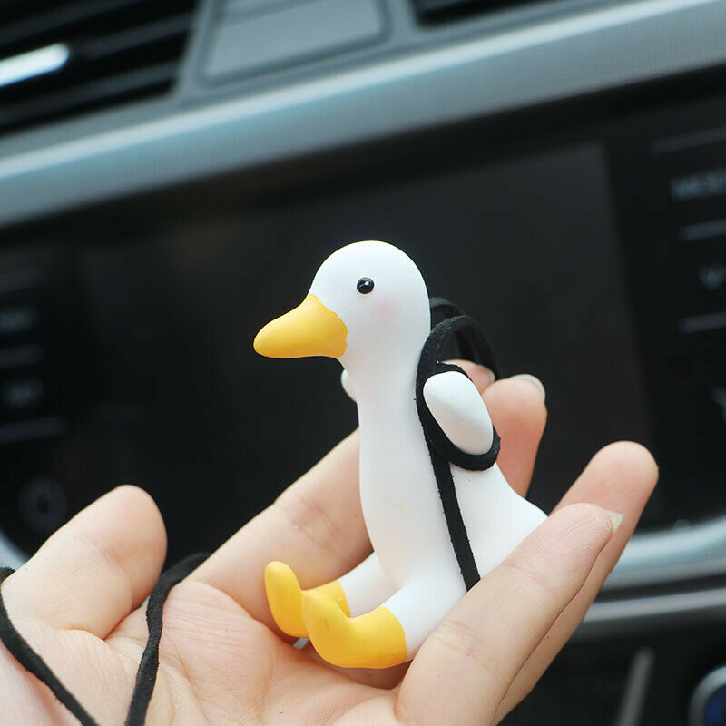 Cute Anime Car Accessories Swing Duck Pendant Auto Rearview Mirror Ornaments SJ